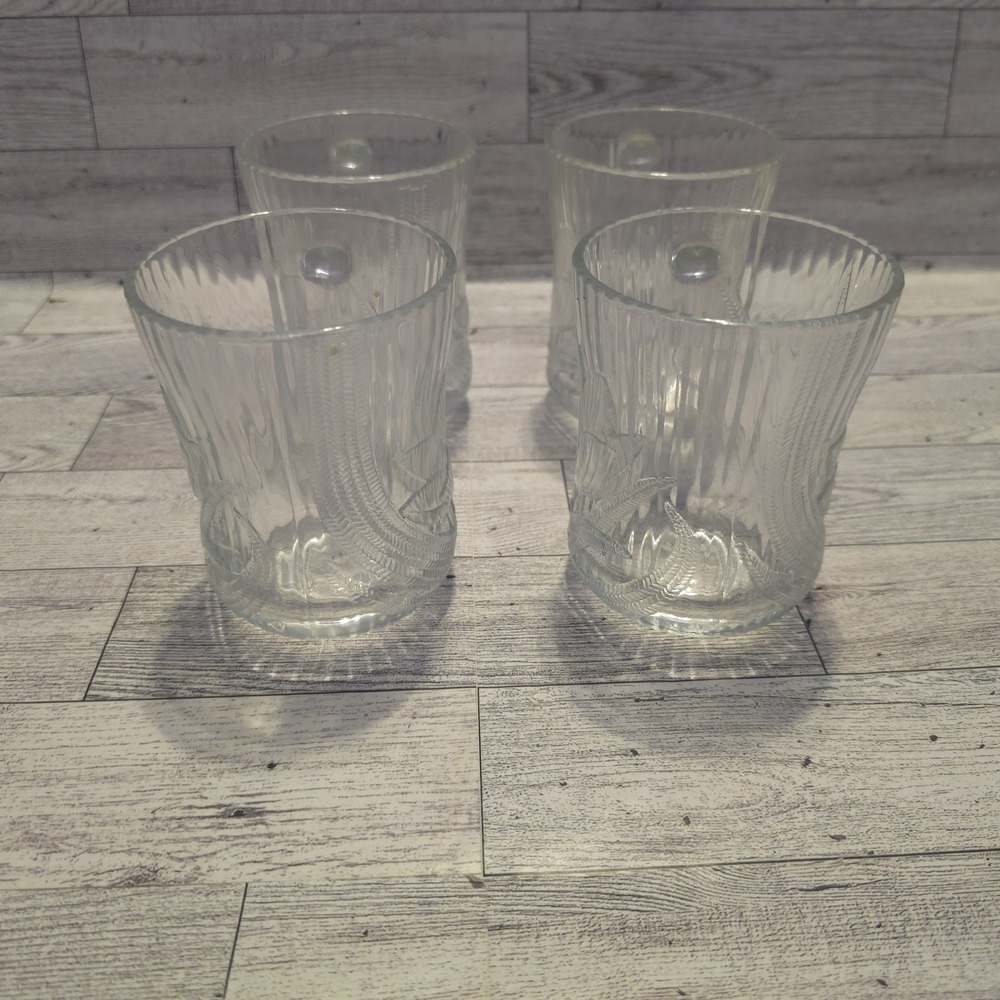 ARCOROC Canterbury Crocus Frosted Glass Coffee/Tea Mugs Cups Set Of 4‎